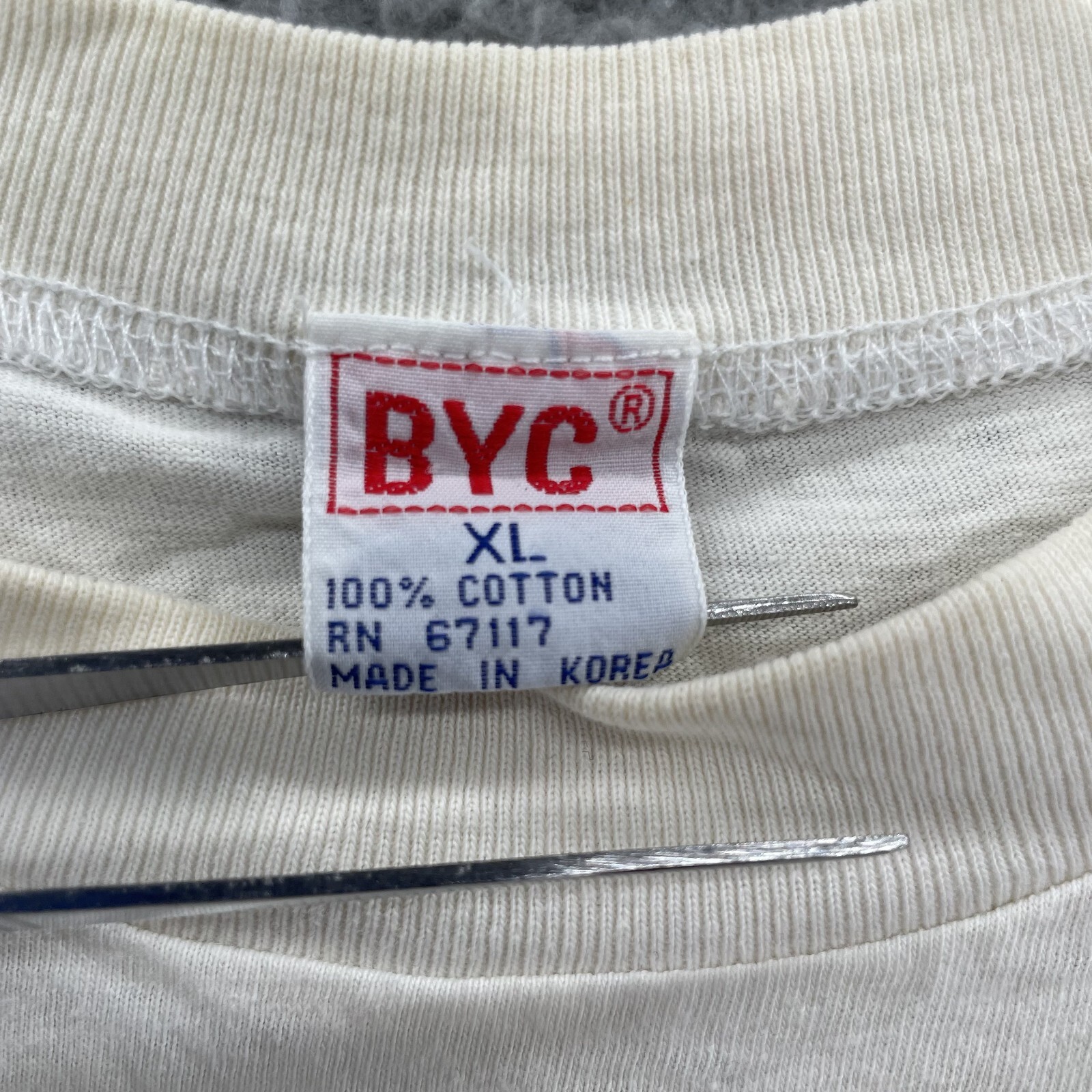 Vintage BYC Nike Air T-Shirt XL White Blue Retro Sportswear 90’s Gym Streetwear