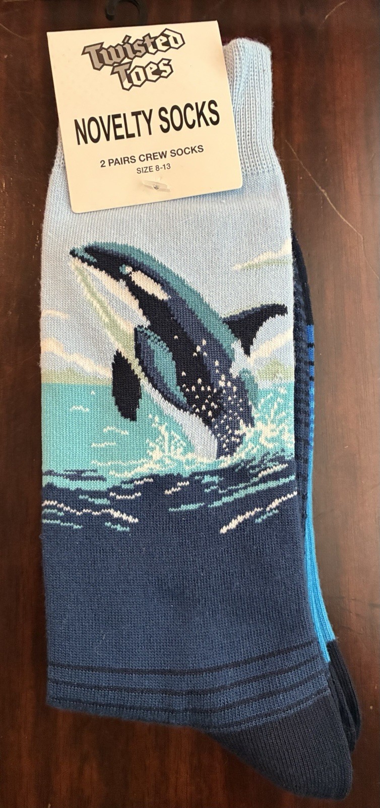 Twisted Toes Novelty Crew Socks Men’s 2 Pairs Size 8-13 NWT Fathers Day Outdoor