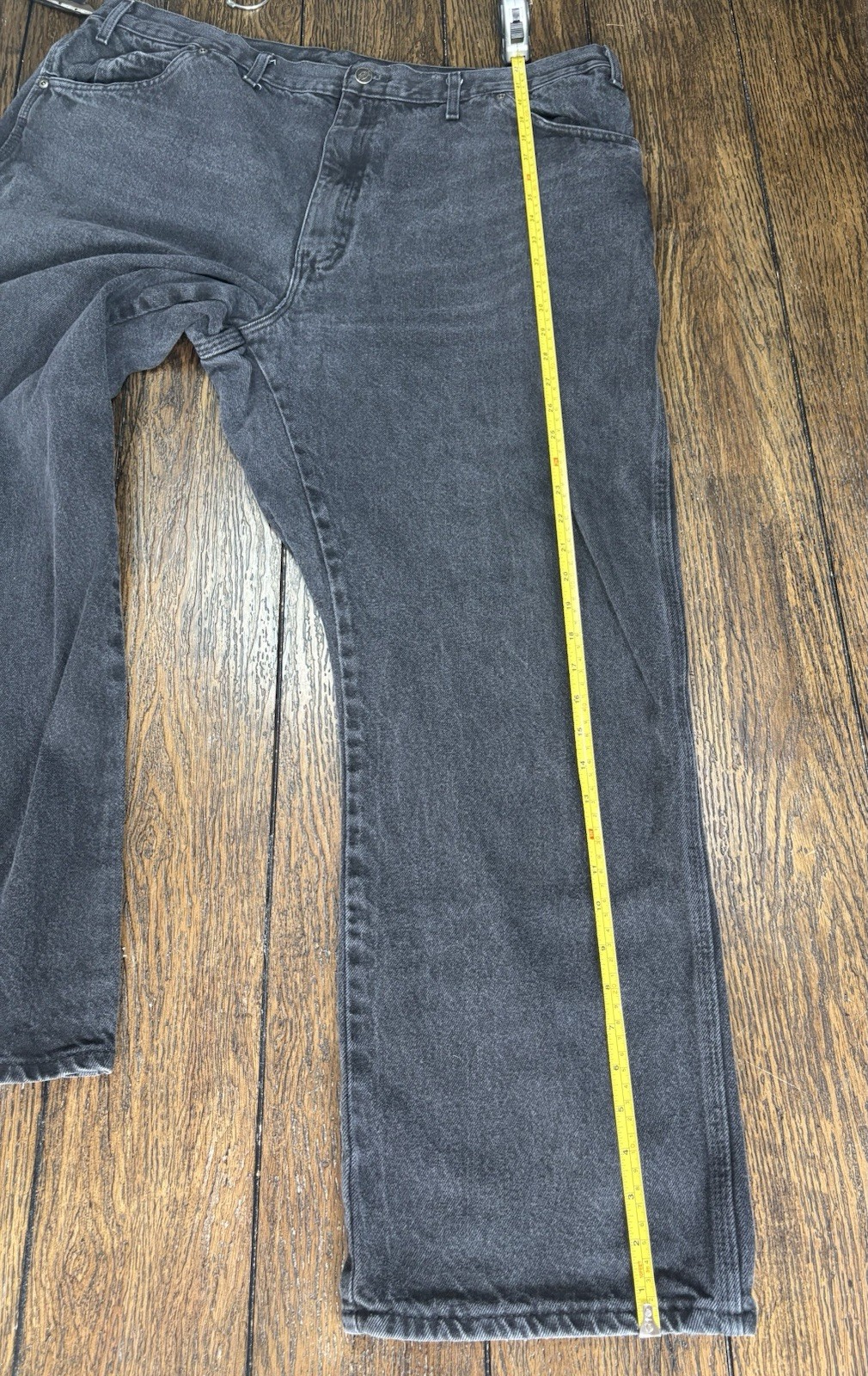 Dickies Men’s black Denim Jeans Dark Wash Relaxed Fit Straight heavy Sz 44×32