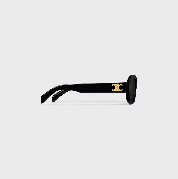 CELINE Triomphe CL40194U Black Oval Sunglasses Gray Tinted UV400 145mm