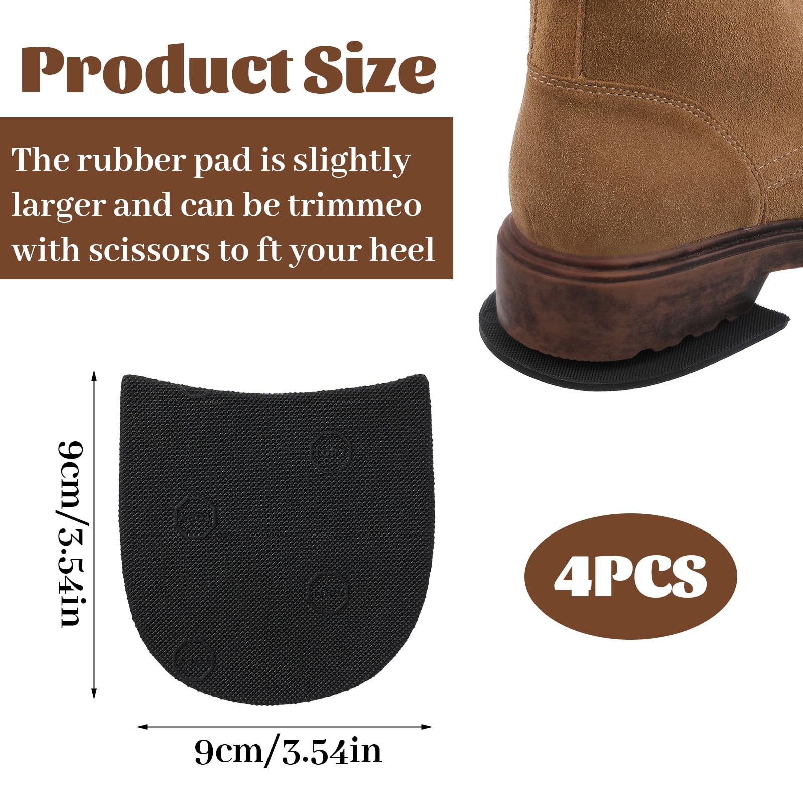 2 Pairs Boot Heel Repair Kit, Cuttable Boot Heel Replacement, Anti-Slip Shoe …