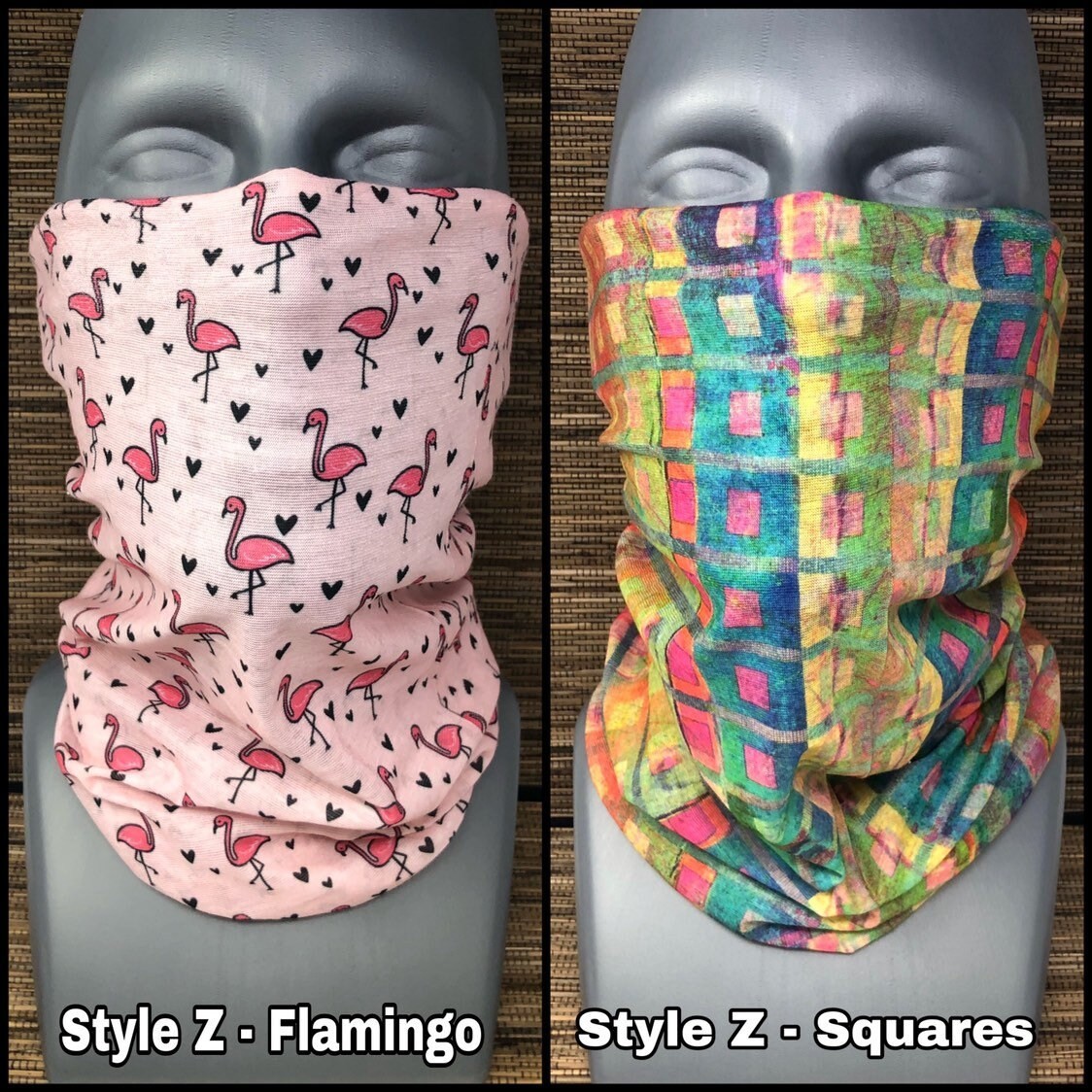 Black Paisley Face Mask Neck Gaiter Motorcycle Balaclava Tube Bandana Bike Mask
