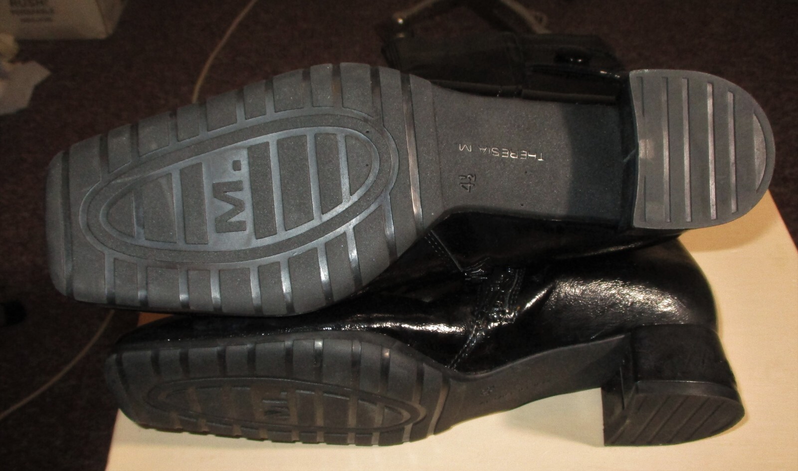 THERESIA M. Black Zip Faux Leather Boots Size 4.5 NWOT