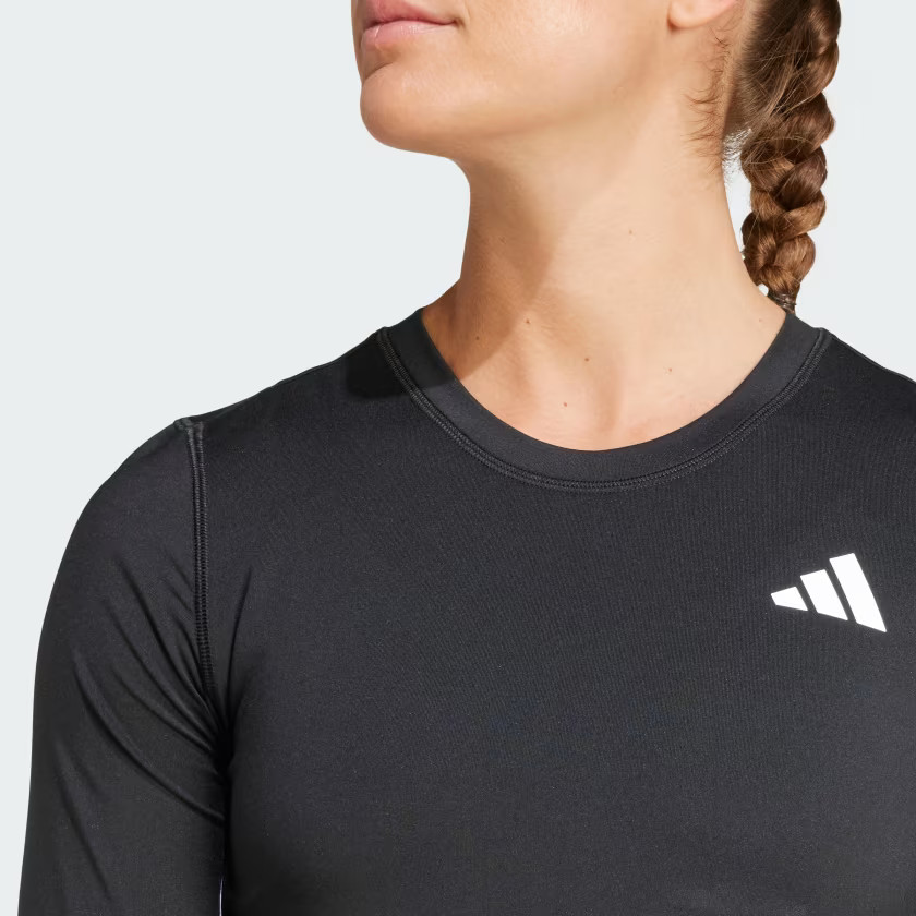 adidas women Essentials Long Sleeve 3-Stripes Workout Top