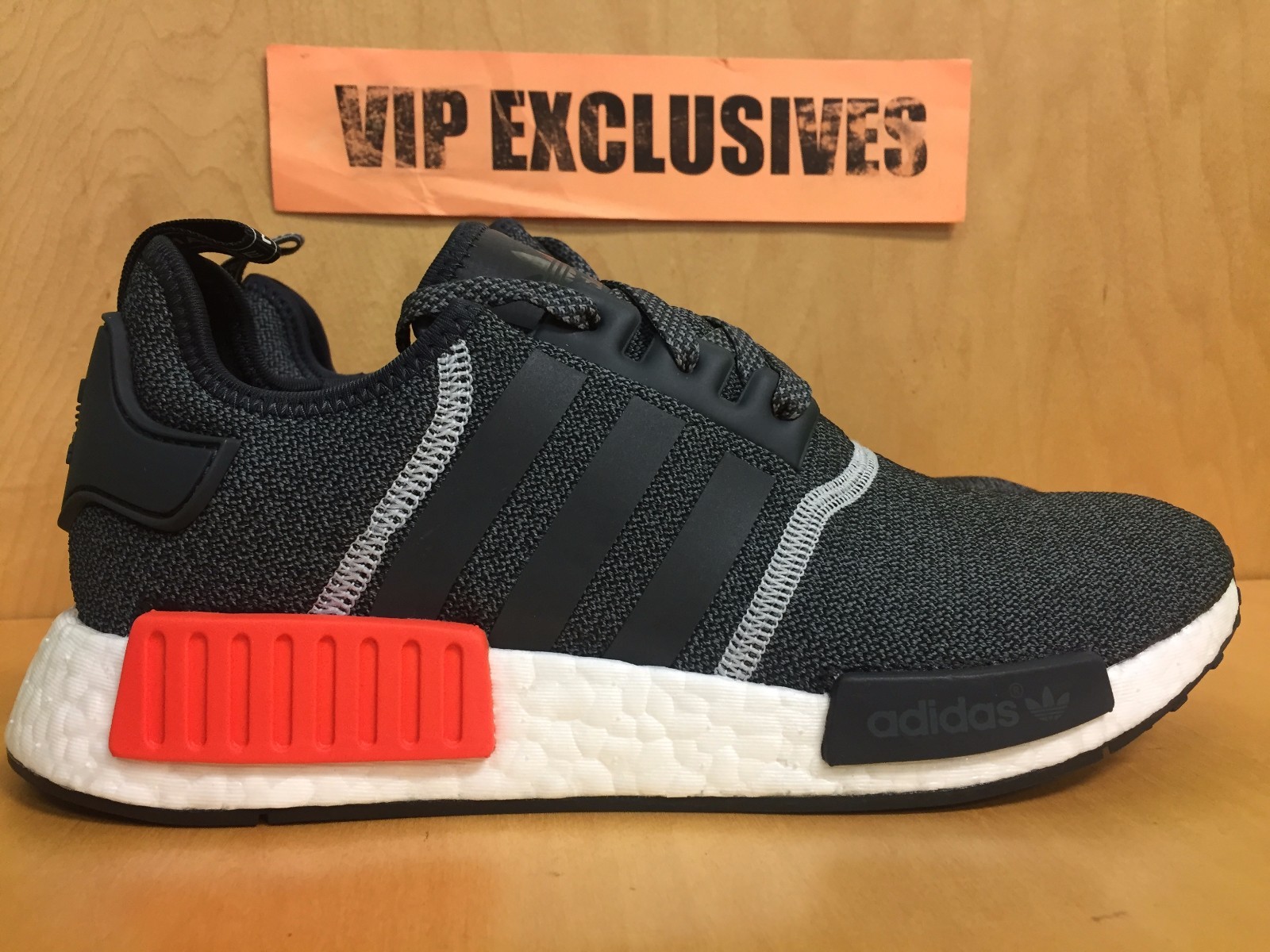 Adidas NMD R1 Runner Charcoal Grey Orange 3M Mesh Nomad S31510