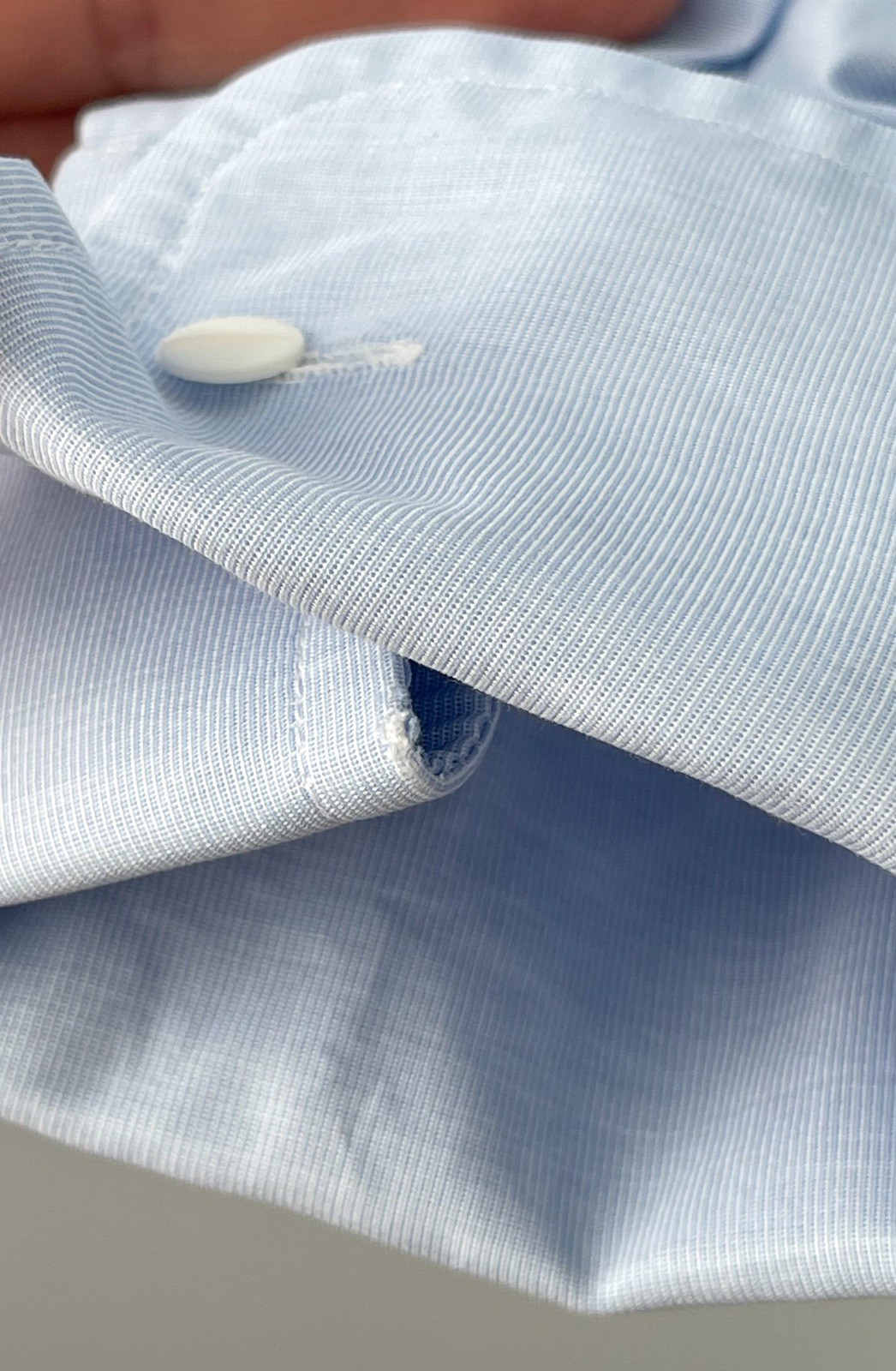 Ede & Ravenscroft Grandad Collar Shirt 15.5 39 Light Blue Cotton Royal Warrants
