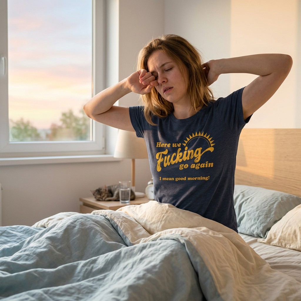 Womens Here We Go Again I Mean Good Morning T Shirt Funny Sarcastic