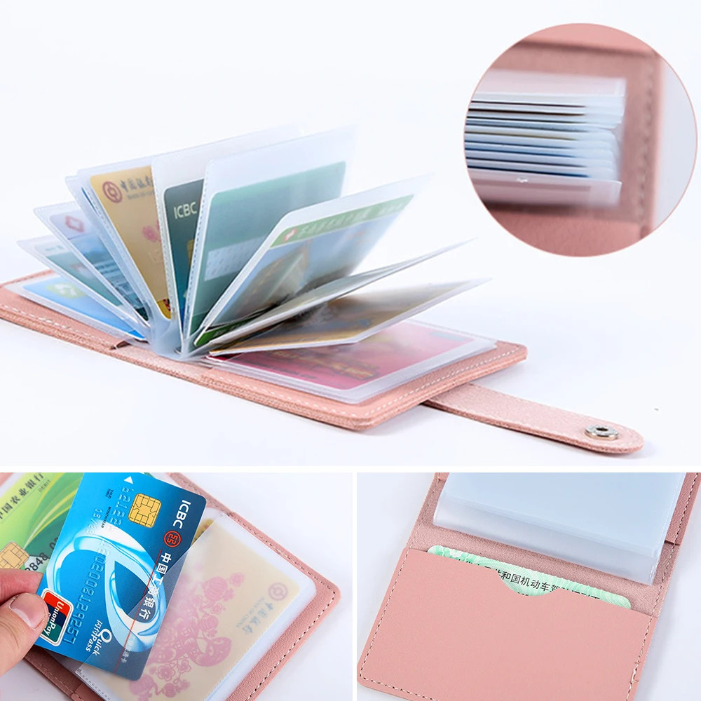 RFID Blocking ID Credit Card Holder 26 Cards Slim PU Leather Pocker Case Wallet