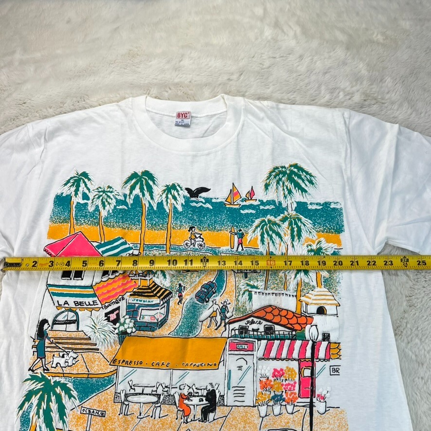 Vintage J. Screen Printers 1992 Mens XL White Venice Malibu California T-Shirt