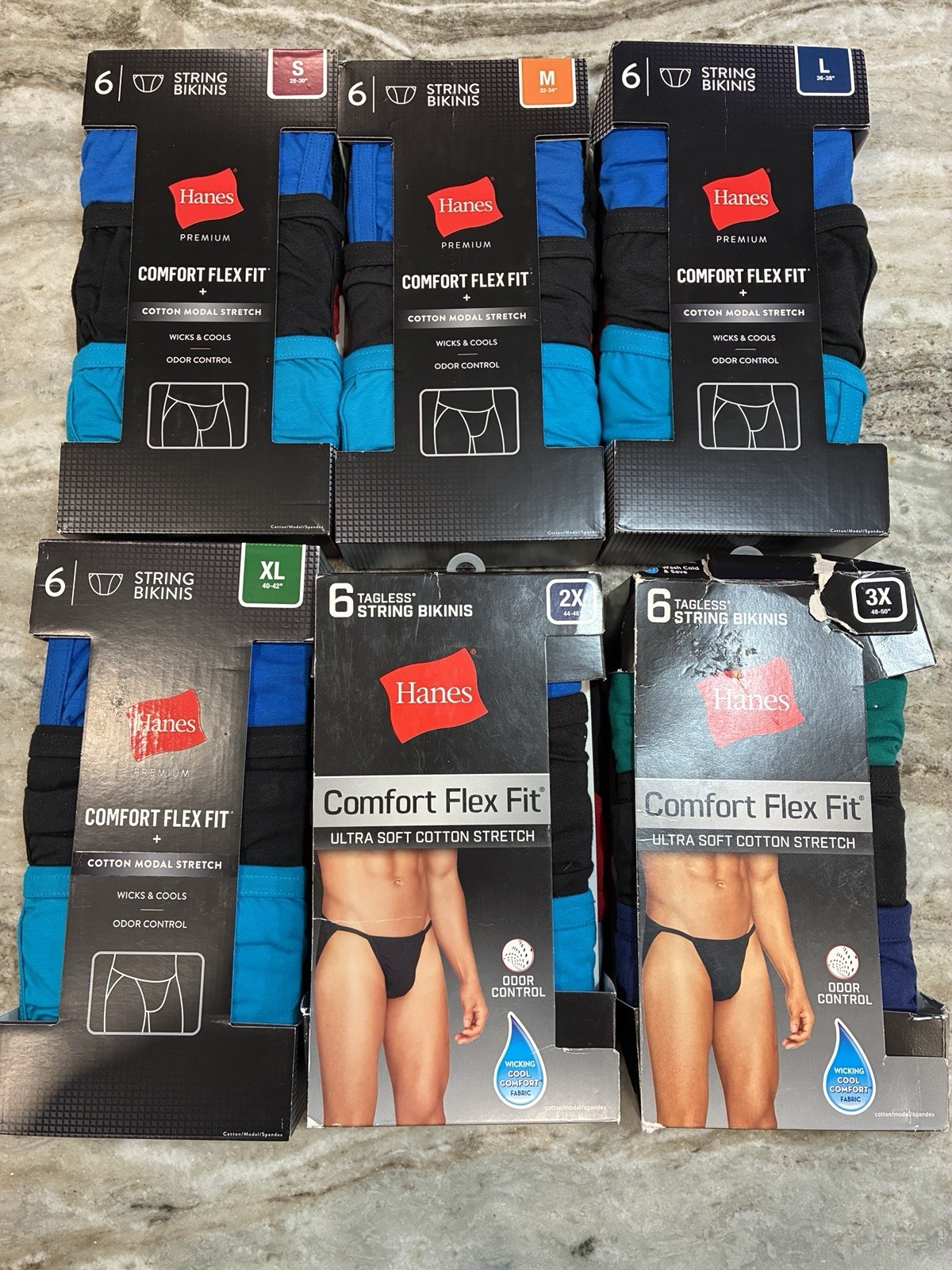 New Hanes Men’s Comfort Flex Fit Stretch String Bikinis Briefs Underwear