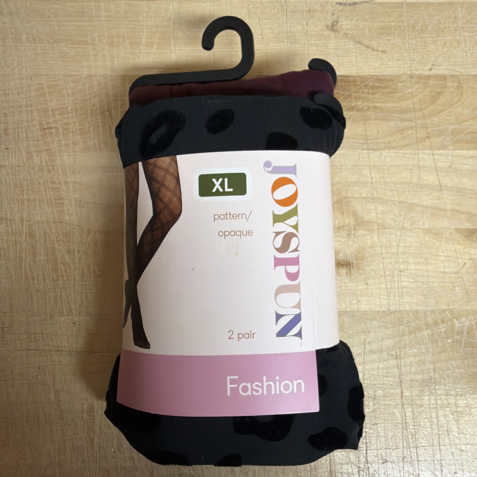 Joyspun Woman’s Leopard /Opaque Tights (2 Pair) Size XL NEW WITH TAGS