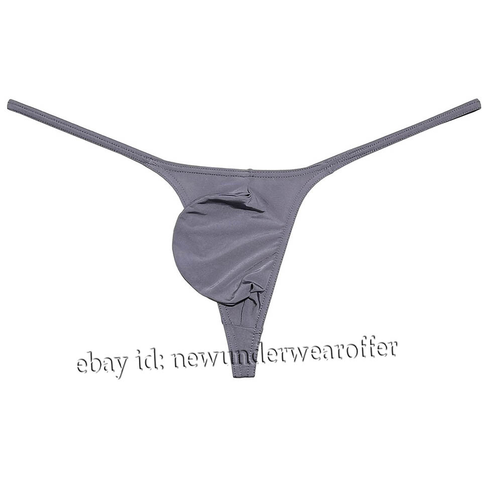 Men Ice Silk String Thong Grape Smugglers Contoured Pouch Underwear Narrow Waist