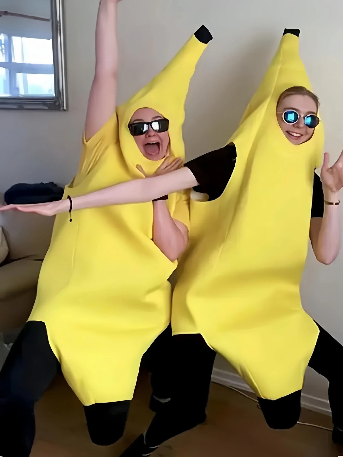 Adult Kids Unisex Funny Banana Cosplay Costume Suit Yellow Halloween Fruit Fancy