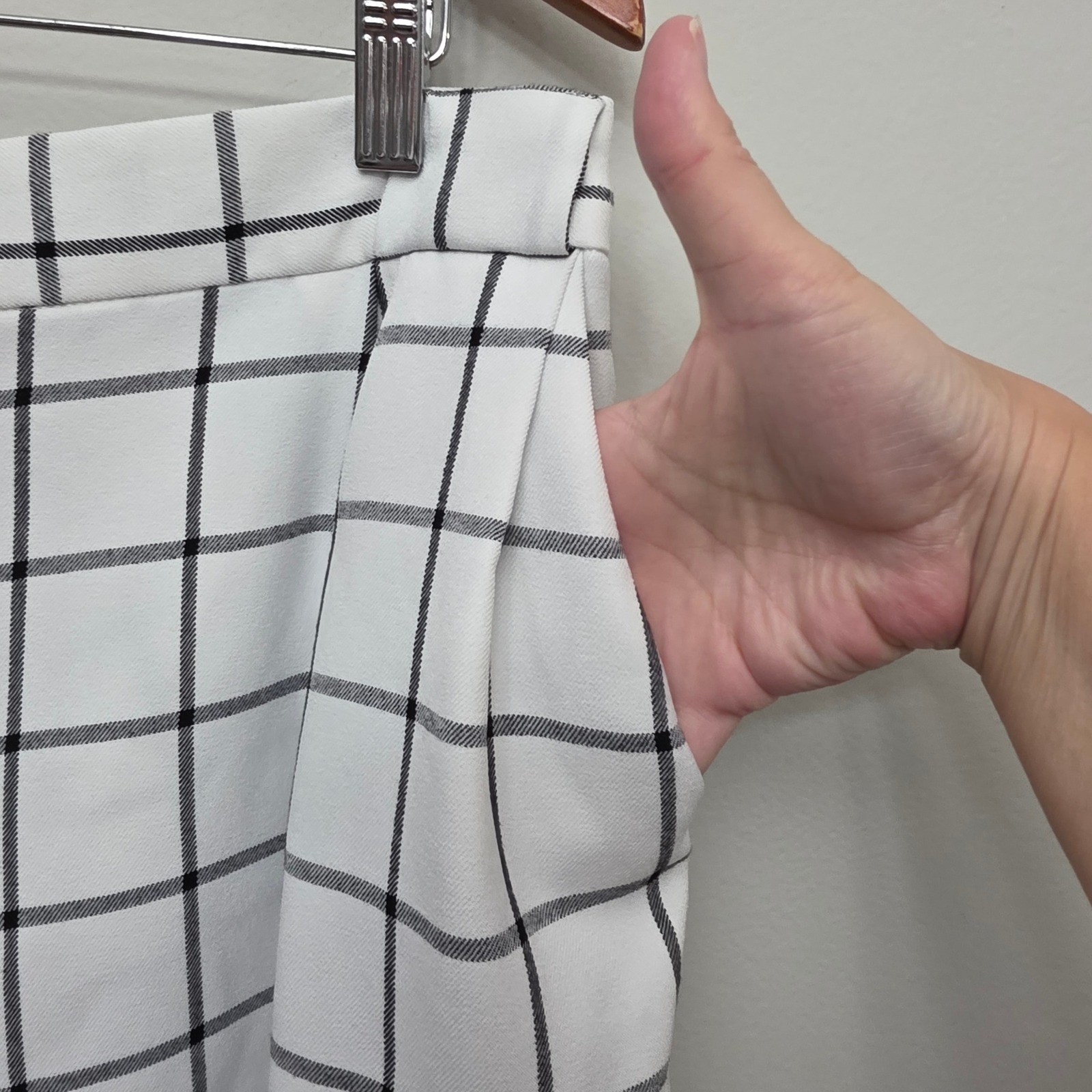 ASOS Design White Black Grid Plaid Checkered Pants Trousers US 12