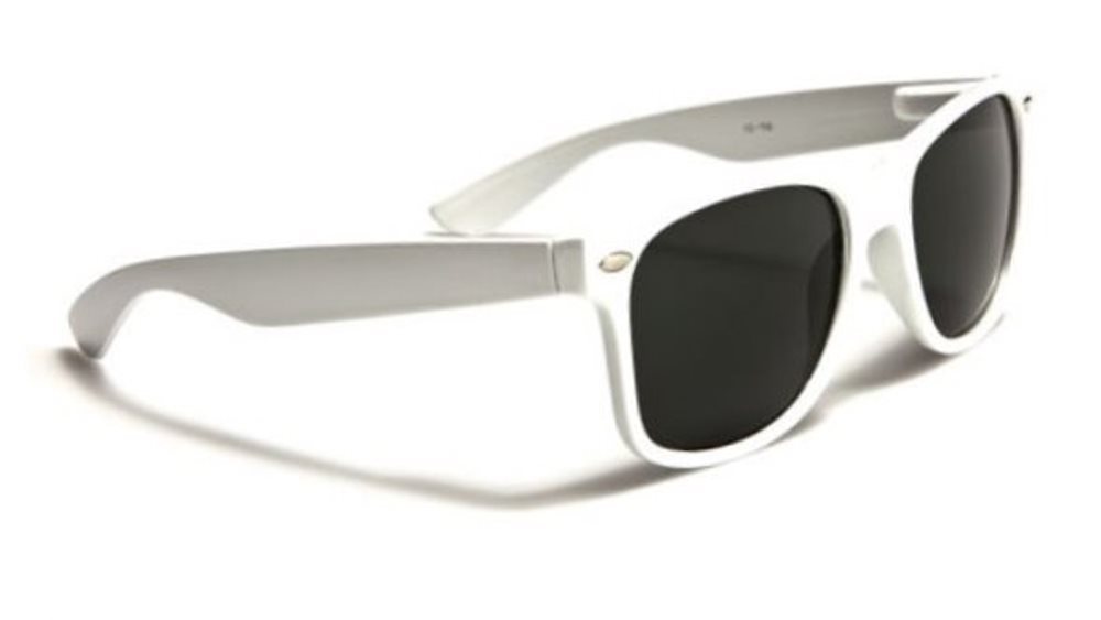 New 100% UV400 Plastic Sunglasses White Frame Gray Lens Unisex WF01