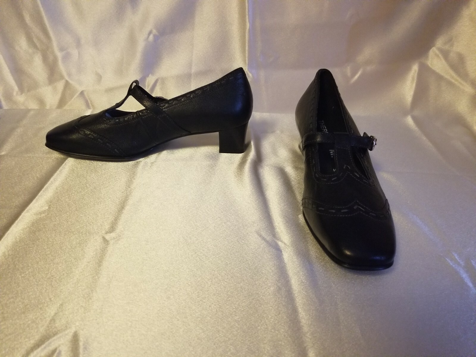 Theresia M “Joséphine” Black Leather Women Shoes. Size US 6.5 Euro 37.5 Uk 4.5
