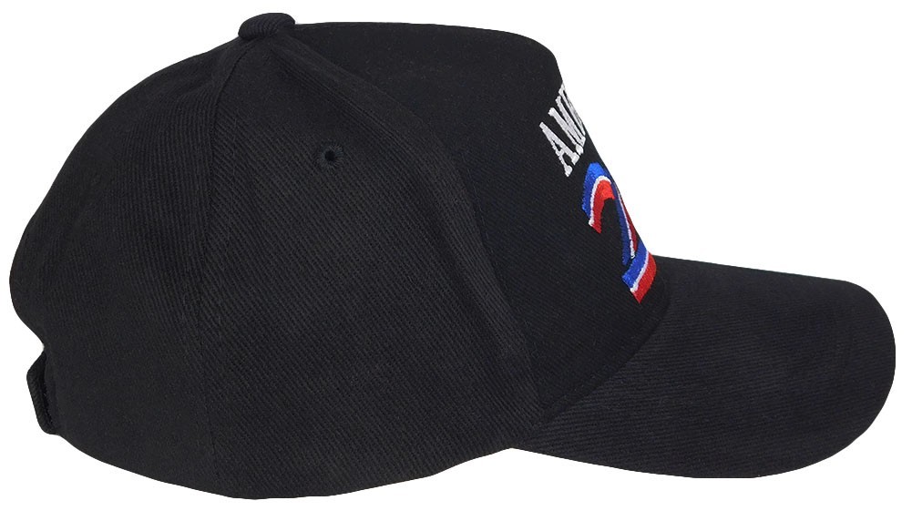 America 250th Anniversary Black Cotton Adjustable Embroidered Cap Hat 100D