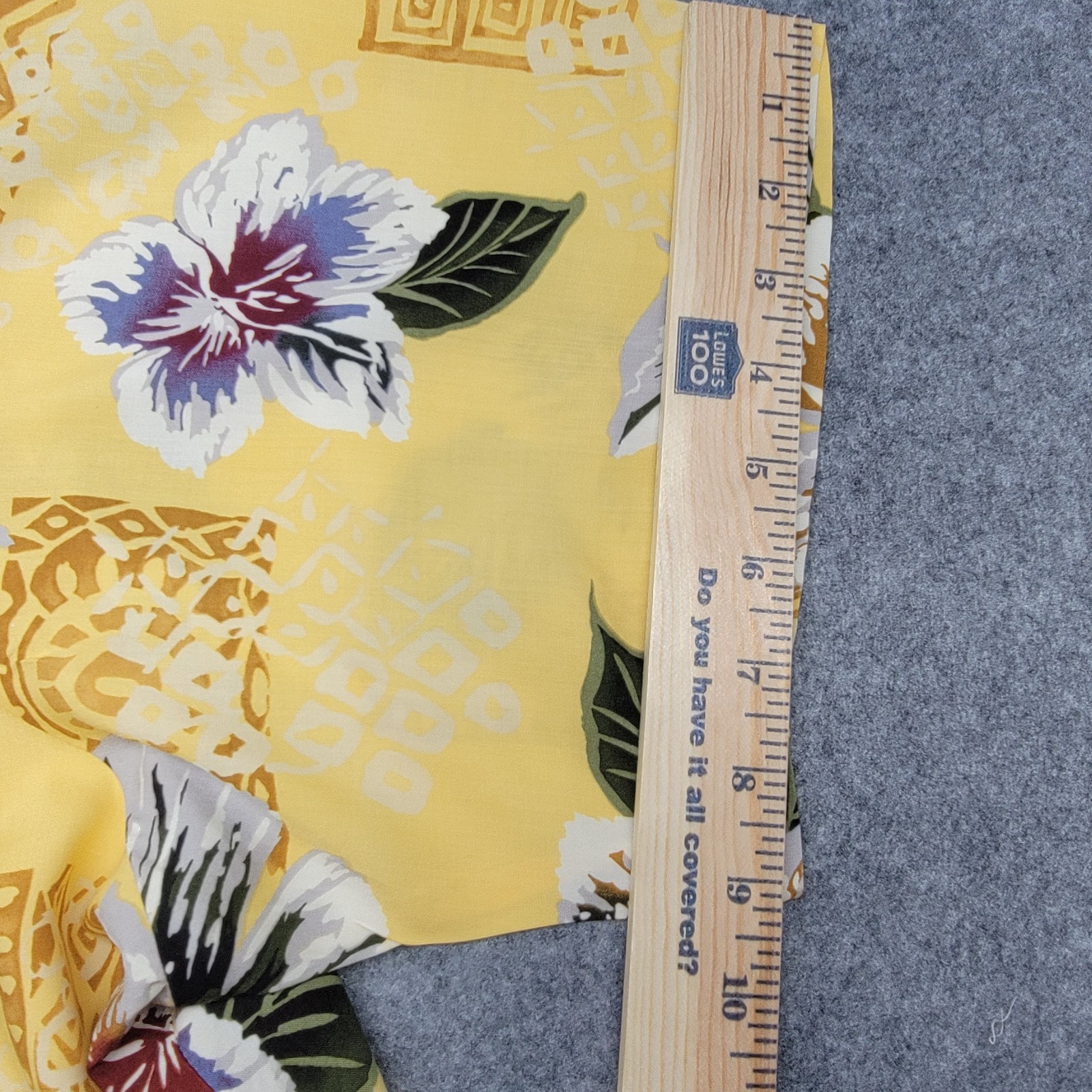 Iolani Hawaiian Vintage Adult 3XL Yellow Rayon Floral Button Up