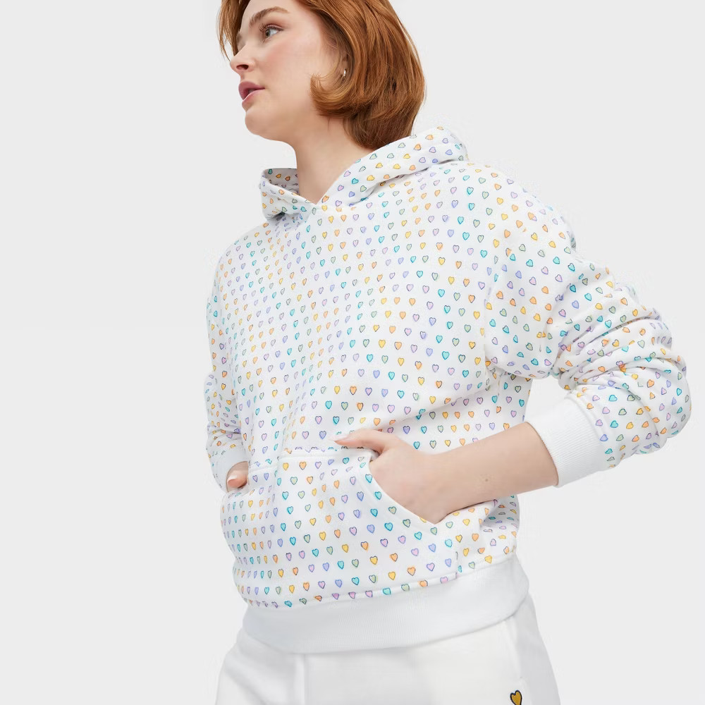 Women Disco Hearts Wave Hoodie Pink/Lavender/Teal – Project Bunny S