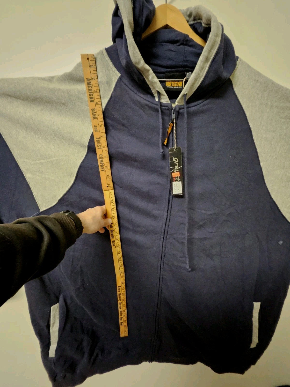 Greystone Big And Tall Zip Up Blue And Gray Hoodie 7x **READ AS-IS**