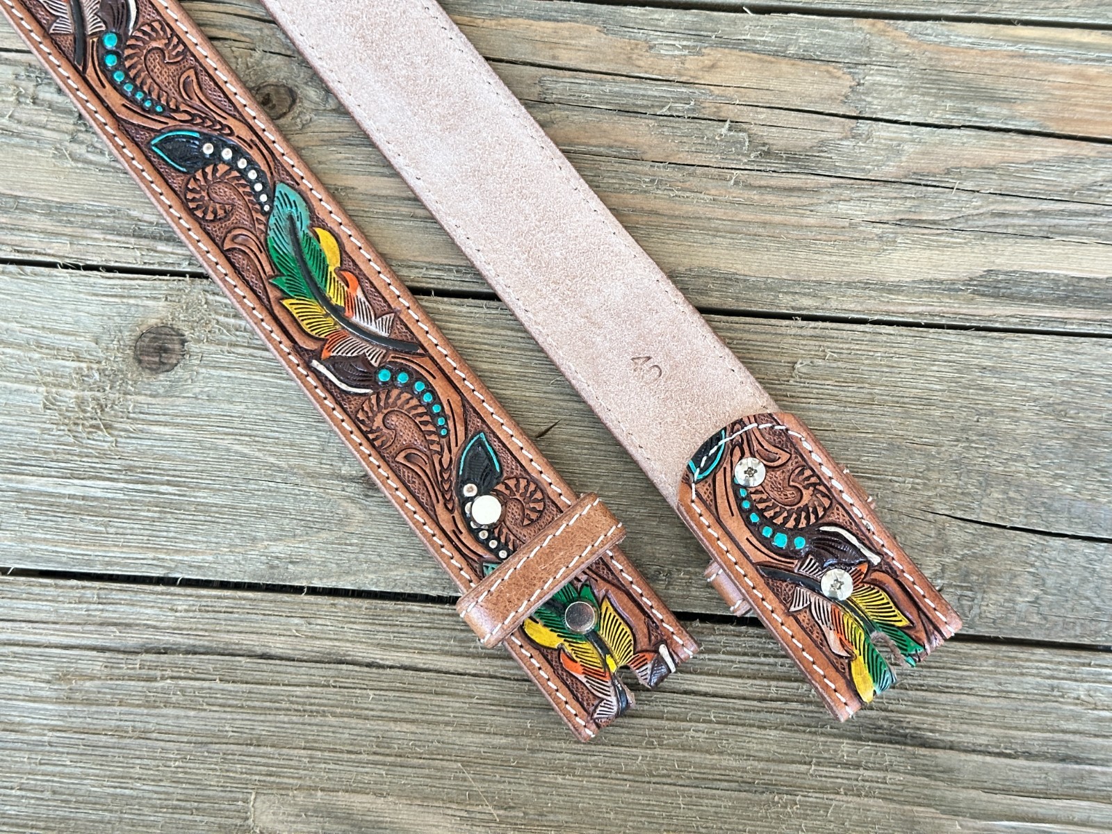 Full Grain Leather Men’s Western Belt Cowboy Rodeo Heavy Duty Without Buckle