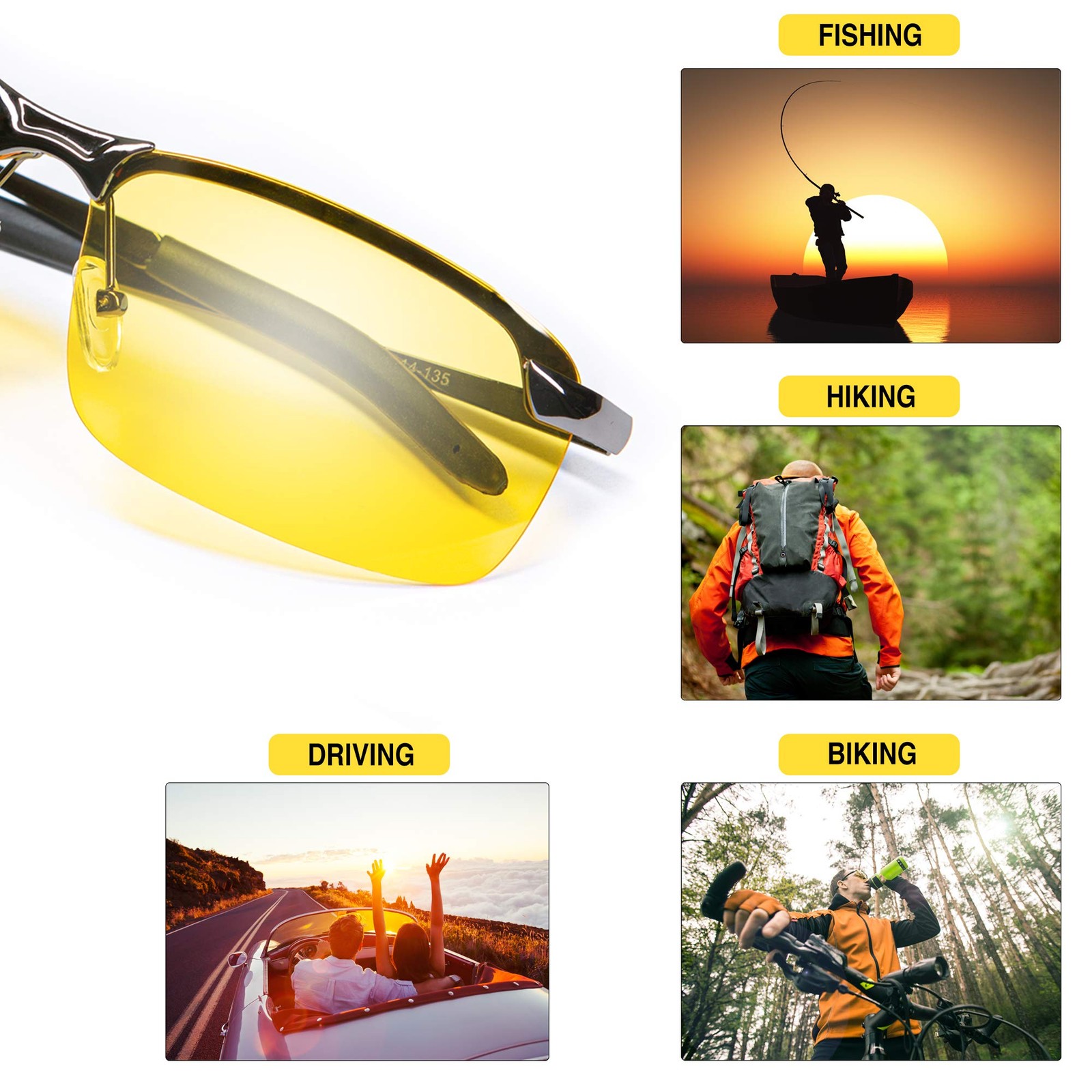 Night Driving Glasses Anti Glare Polarized – Vision Tac Small, Silver