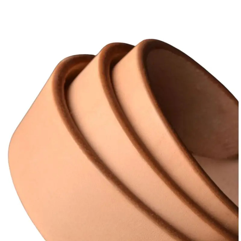 5.5mm Thick Vegetable Tanned Saddle Leather Belt Full Grain Steel Buckle 3.8CM