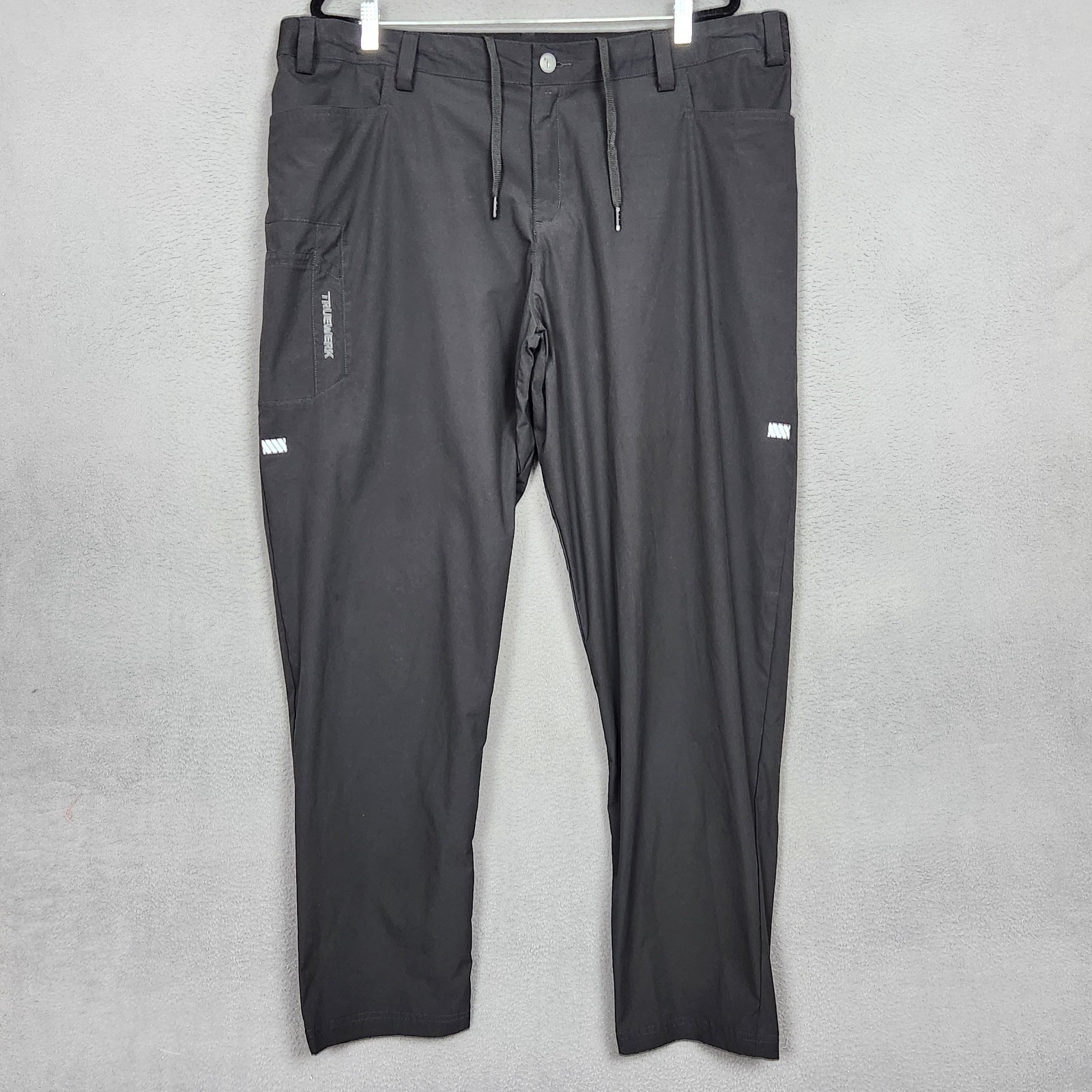 Truewerk Pants Mens 3XL Black Flat Front Straight Leg Utility Work Cargo Pocket