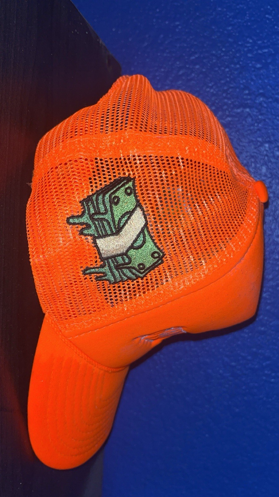 Soul Rich Orange Trucker Hat Adjustable Mesh Back Money Earth Embroidery Men