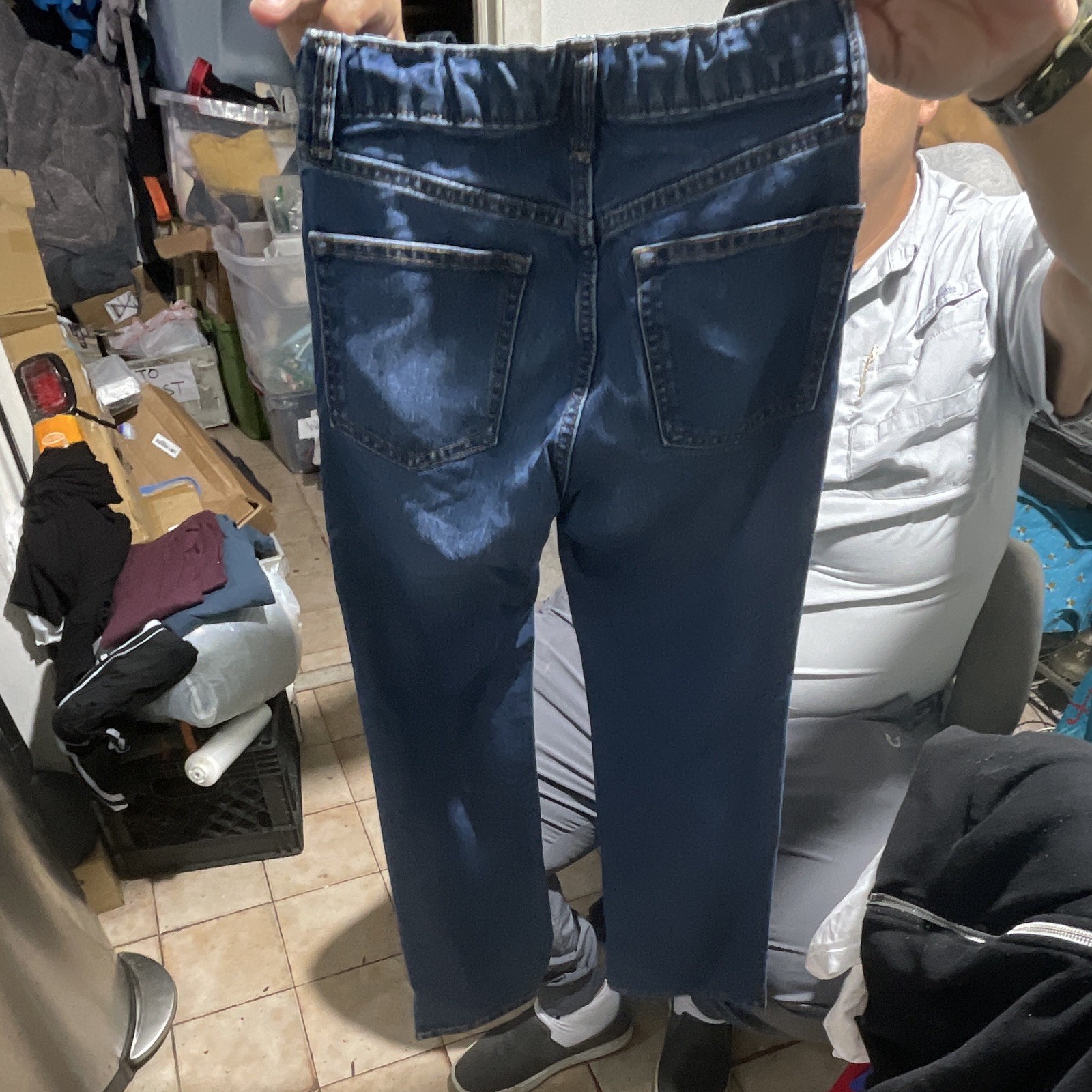 Old Navy Girls Straight Leg Jeans Size 12 Blue Dark Wash Denim Pockets