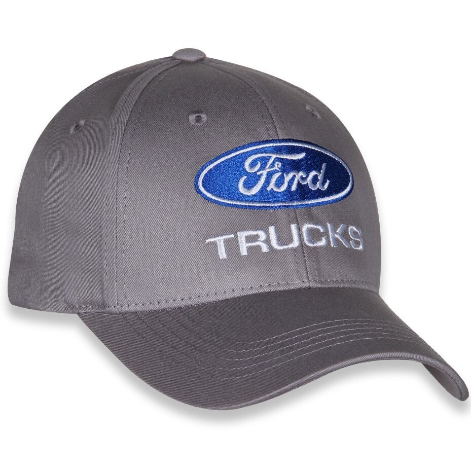 CHECKERED FLAG SPORTS FORD TRUCKS LOGO EMBROIDERED GRAY STRUCTURED HAT