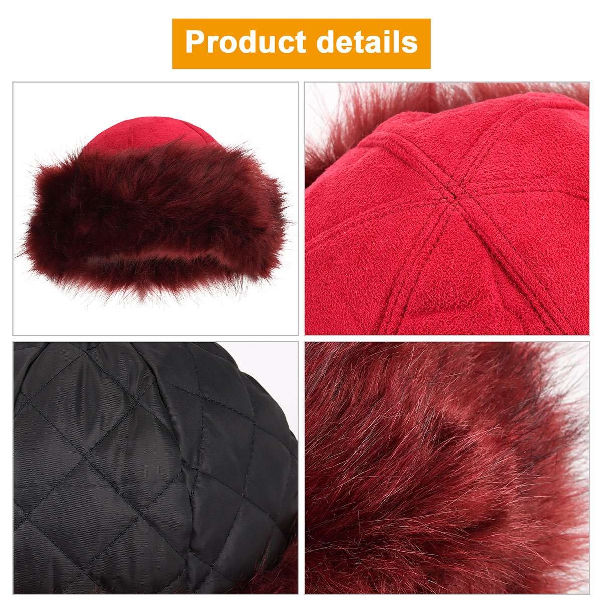 Women Winter Fake Fur Hat Mongolian Cap Warm Beanie W/Soft Fluffy Fur Brim Hat