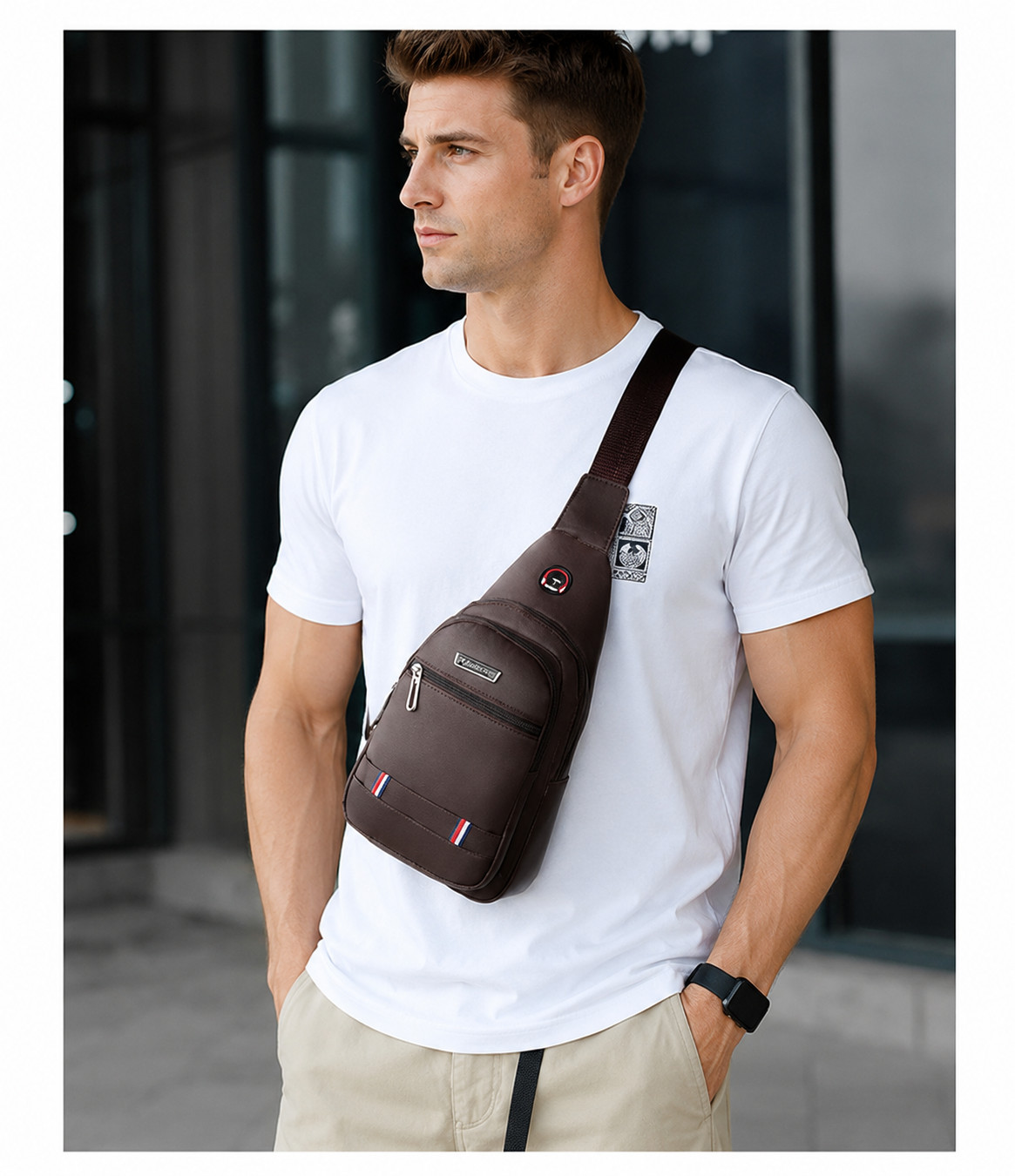 Men’s Canvas Sling Backpack Shoulder Bag Travel Casual Crossbody Chest Pack US