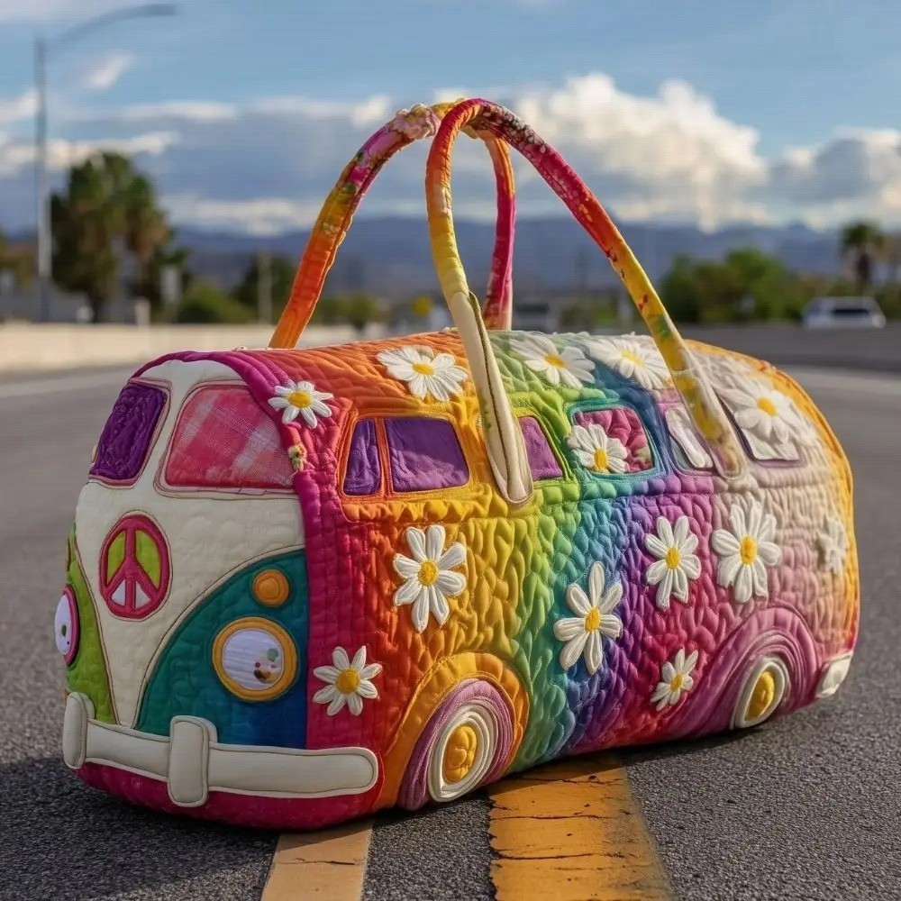 Adjustable Strap Quilted Duffle Bag Large Capacity 3D Quilting Craft Travel