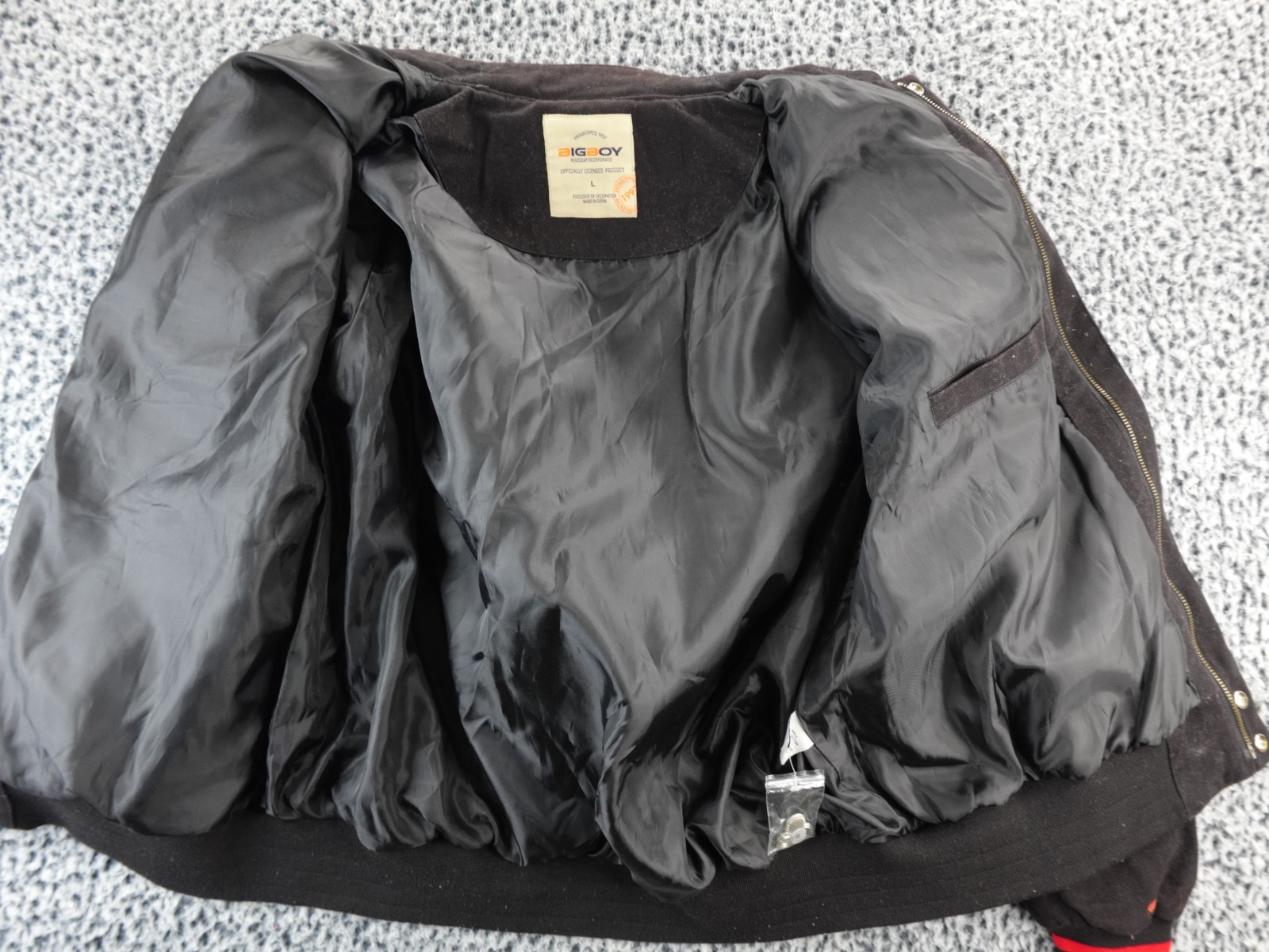 Tuskegee Airmen Jacket Mens L Black BigBoy Varsity Wool Embroidered Bomber