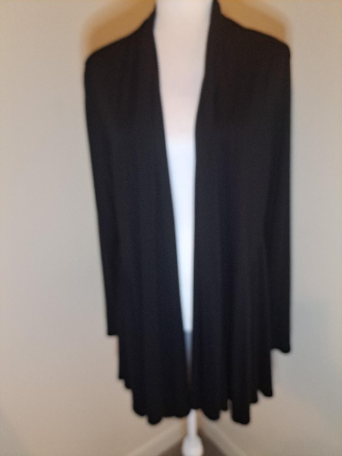 Eileen Fisher Open Front Cardigan Black XL EUC Returns Accepted