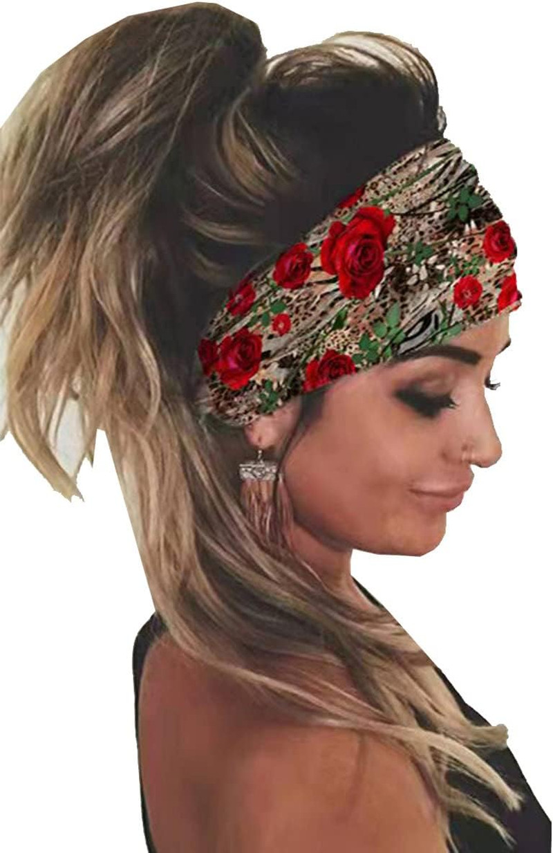 3 Pack Women Wide Elastic Head Wrap Headband Sports yoga Hair Band