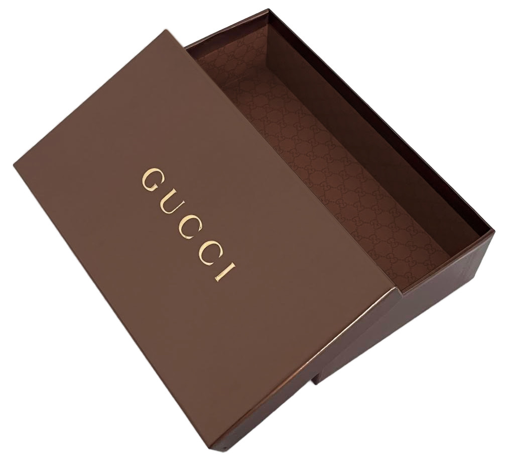 Empty Gucci Wallet Gift Box 8.3″ x 2″ x 4.8″ Brown GG Monogram