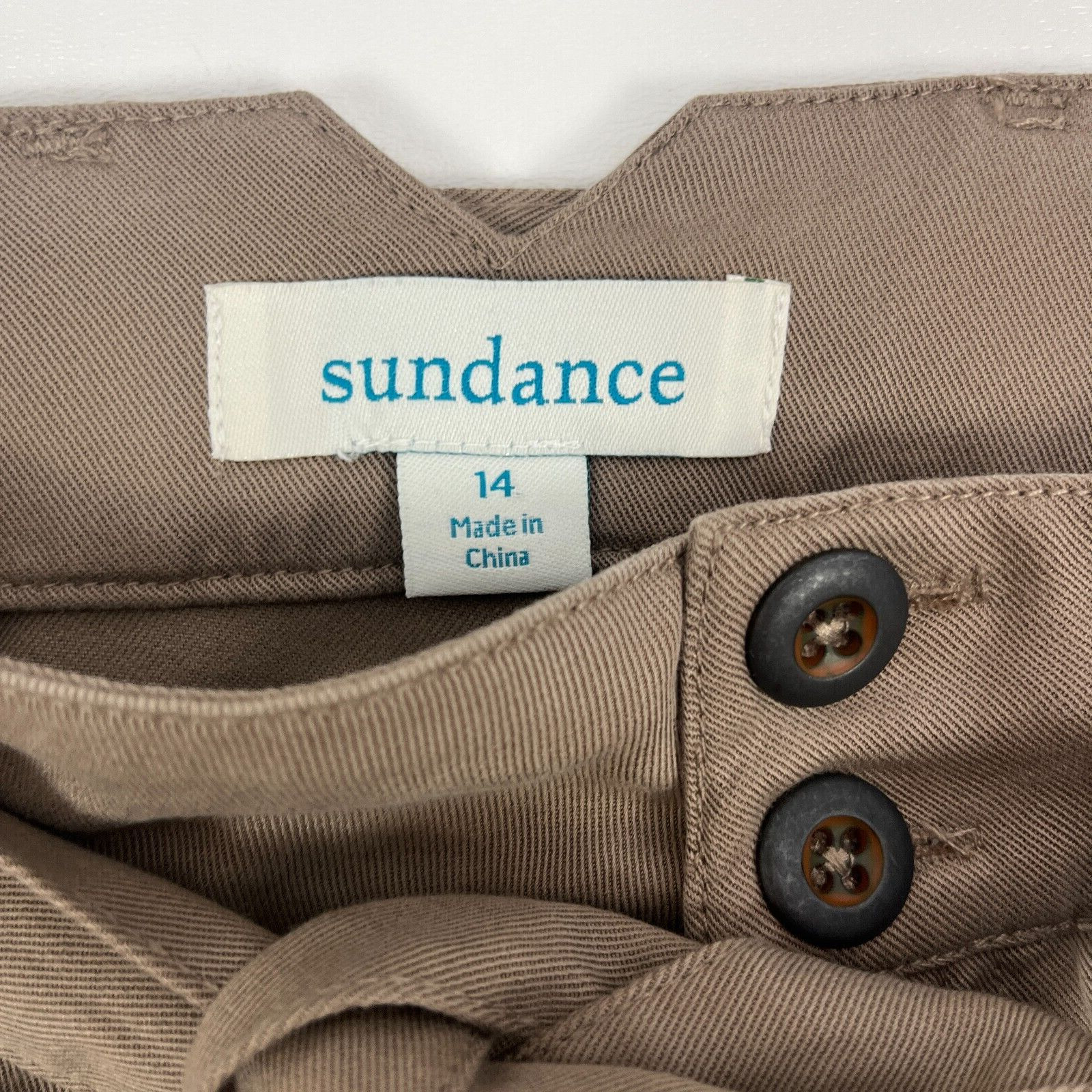 Sundance Fluid Days Pants Lyocell Viscose High Waist Belted Clay Brown Size 14