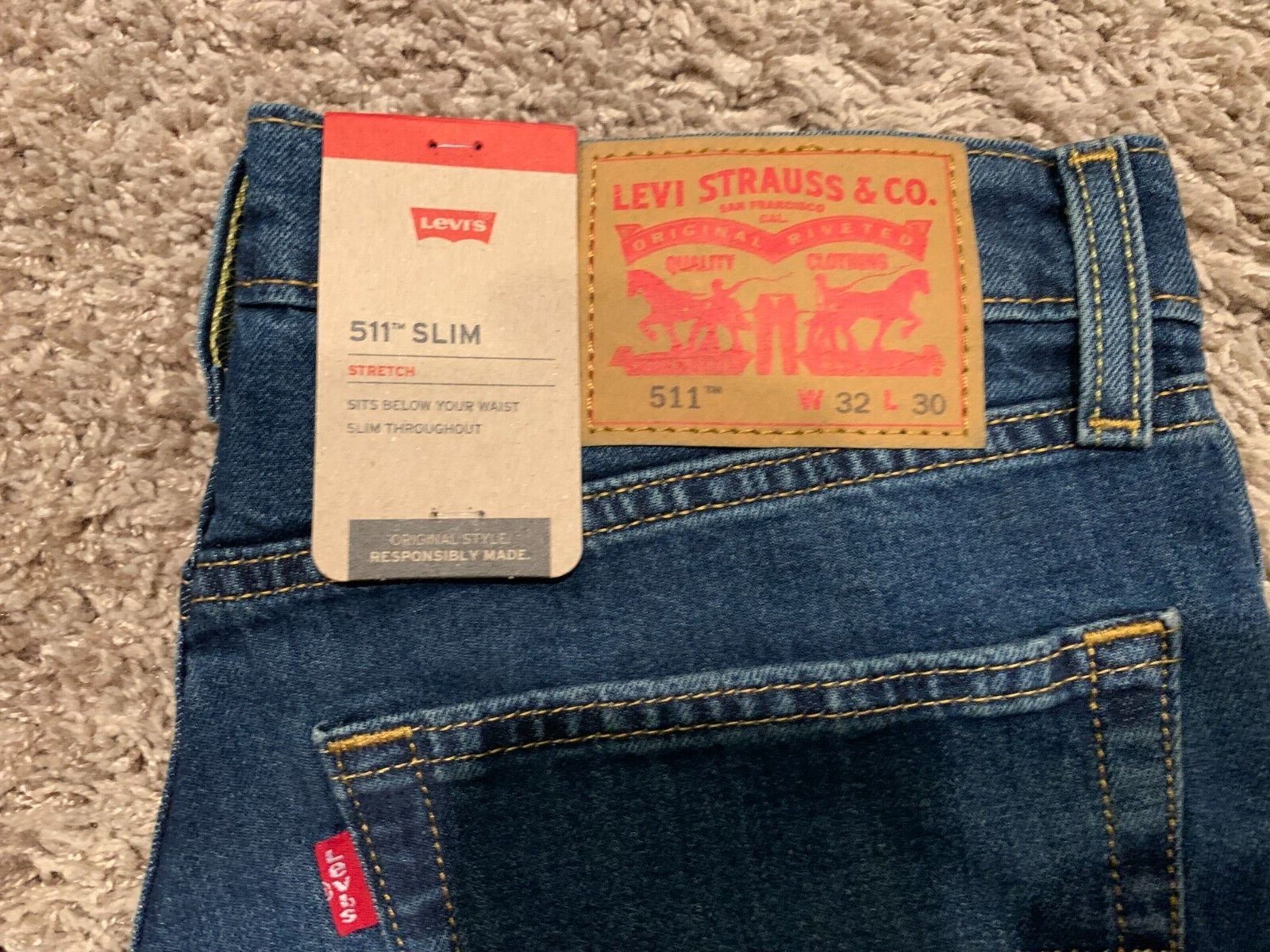 Levi’s 511 Slim Fit Jeans WStretch Blue Men’s Sizes NWT MSRP$69.50 511-5394