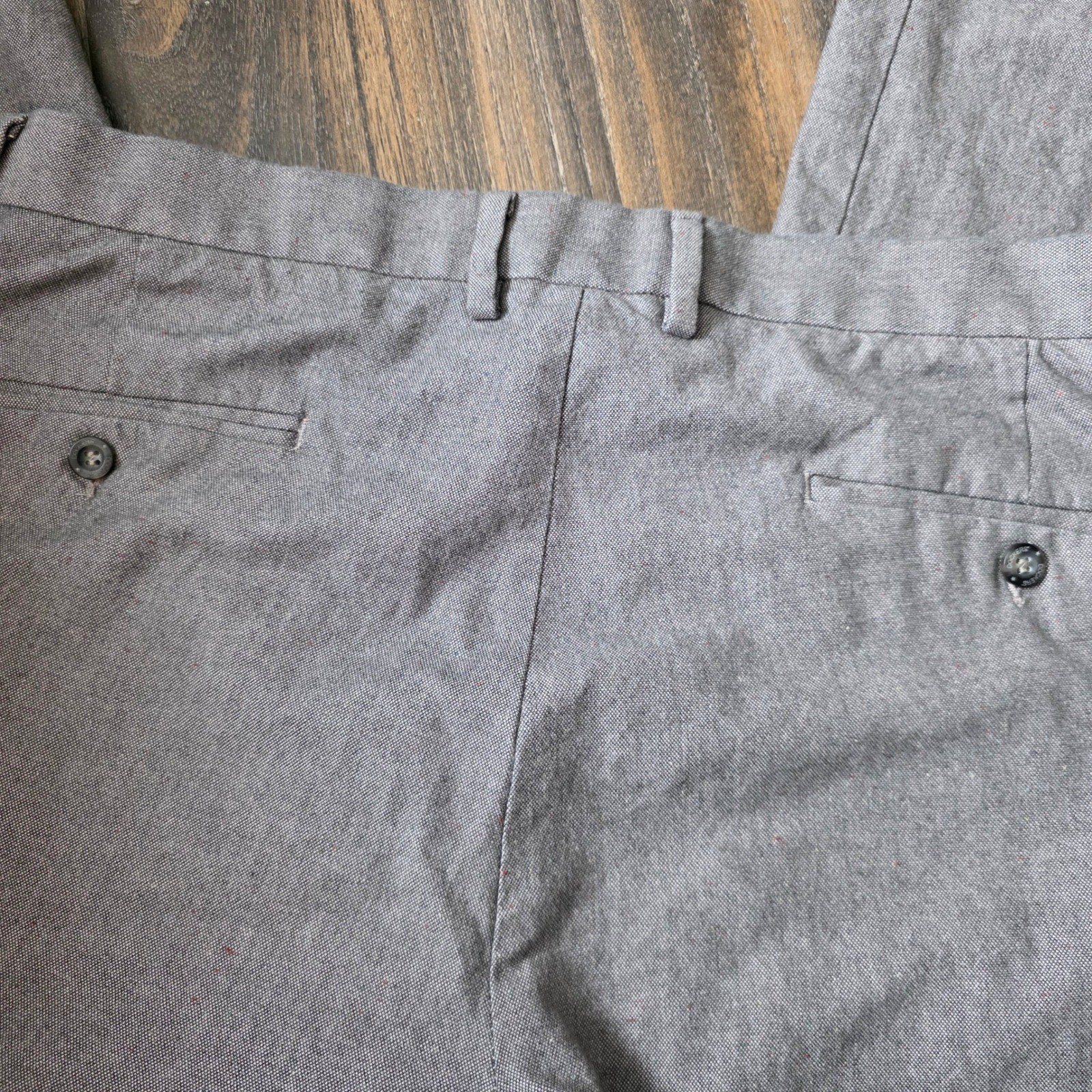 Dockers Mens Slim Fit Flat Front Chino Pants Gray Size 36×30 Cotton Blend Casual