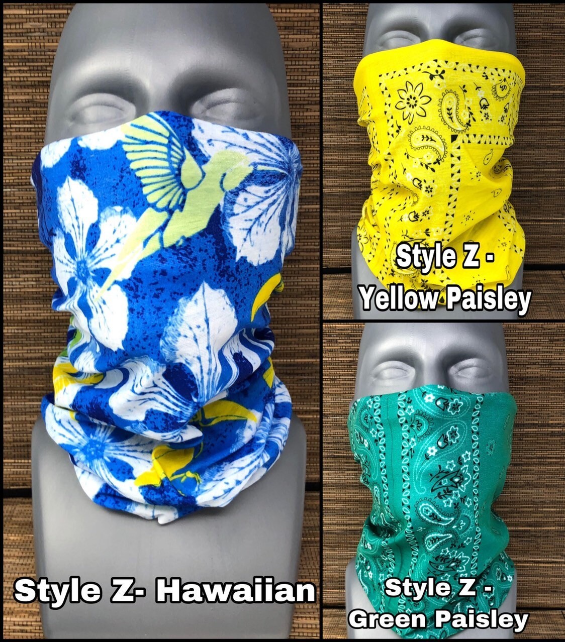 Black Paisley Face Mask Neck Gaiter Motorcycle Balaclava Tube Bandana Bike Mask