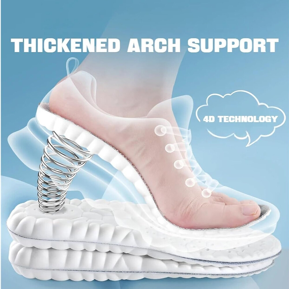 3Pairs Cushioning Insoles Memory Foam Work Sports Soft Insoles – Size Large 7-14