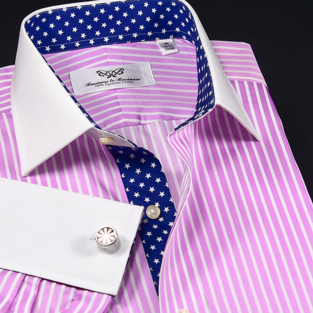 Pink Winchester Stripe Unique Designed Stars Inner Lining Business Shirt Smart
