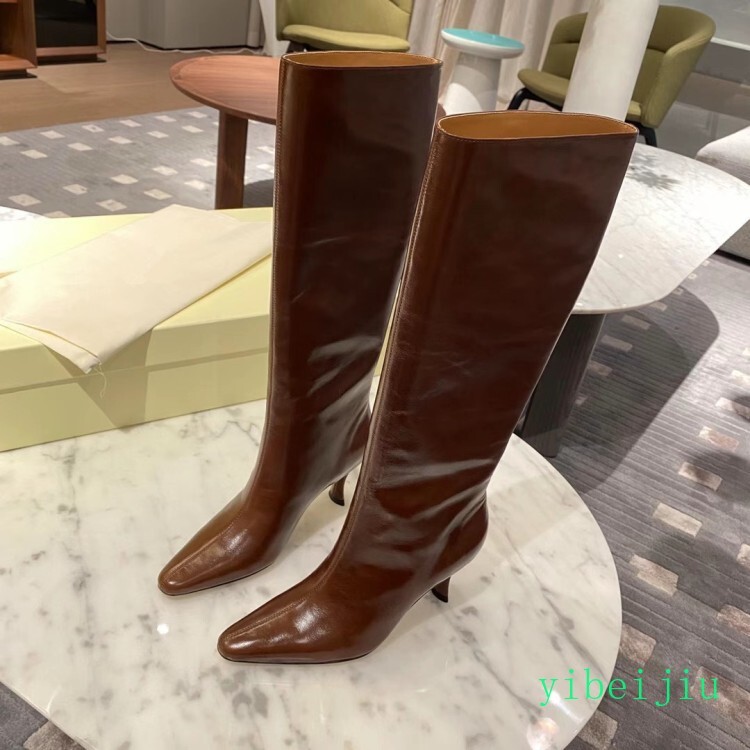 Womens Mid Calf Kitten Heel Boots Pull On Leather Shoes Cowboy Western Plus Size