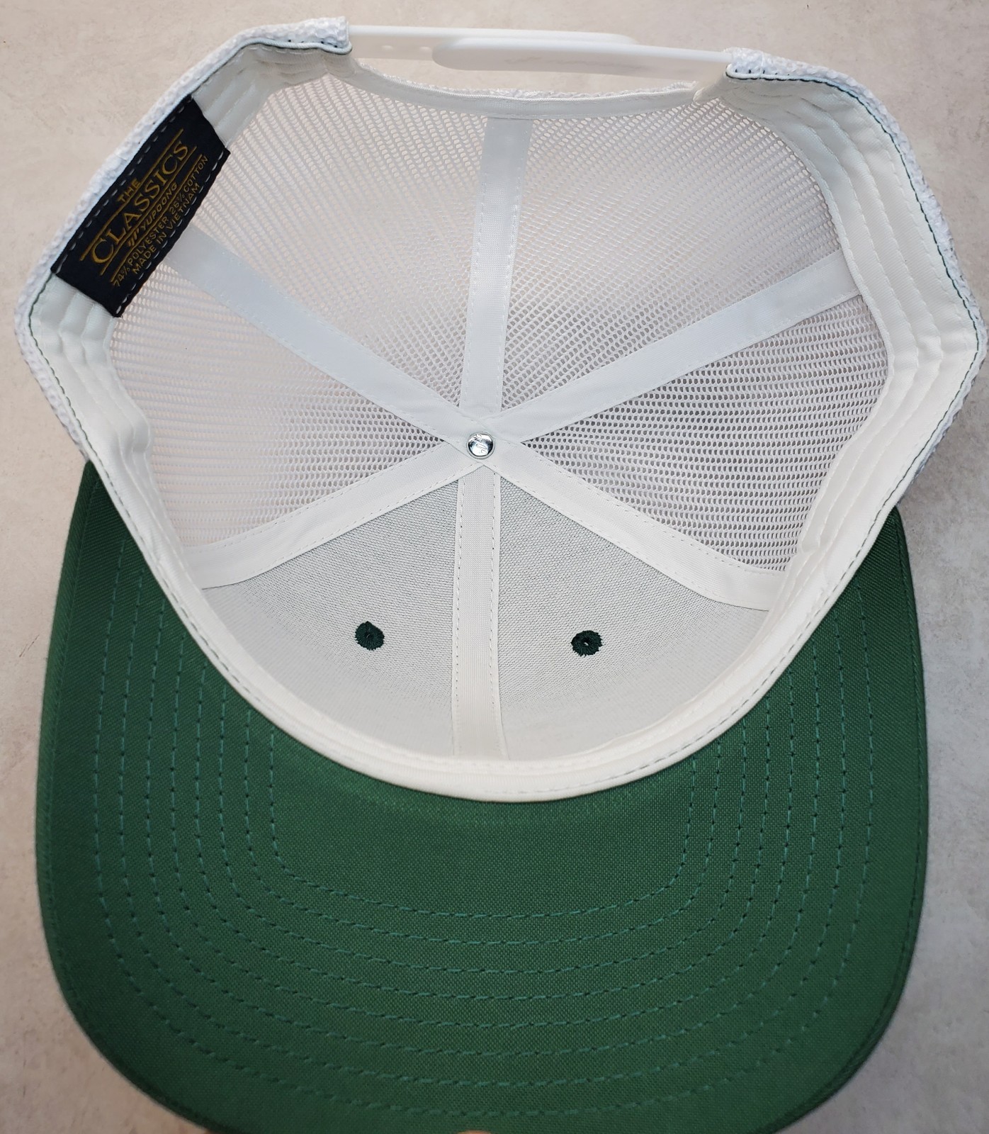 Bud of Calif Patch on Yupoong 6606 Classics Trucker Hat Snapback Evergreen/White