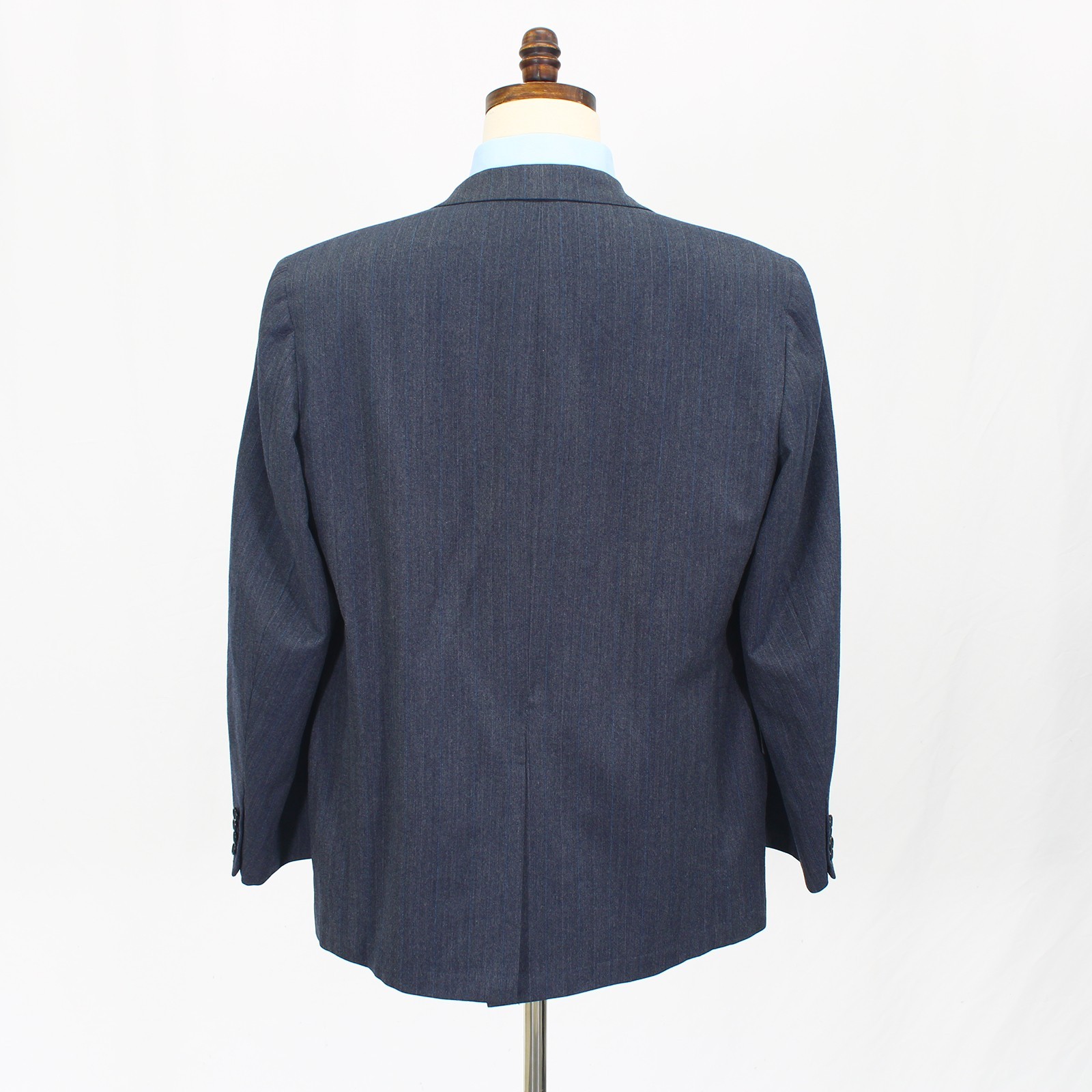 Oxxford 48R 40×28 Blue Full Suit Stripe 2-Button Wool