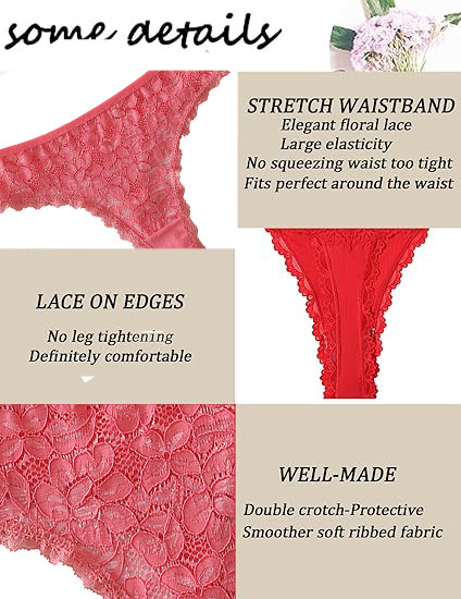 Women Sexy G-String Underwear Lace Panties Lingerie Thong Low Waist Intimates US
