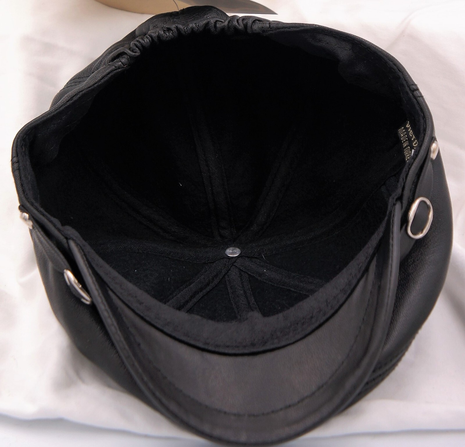 NEW Black 100% LEATHER Mens Gatsby Cap Newsboy Ivy Hat Golf Driving Flat Cabbie