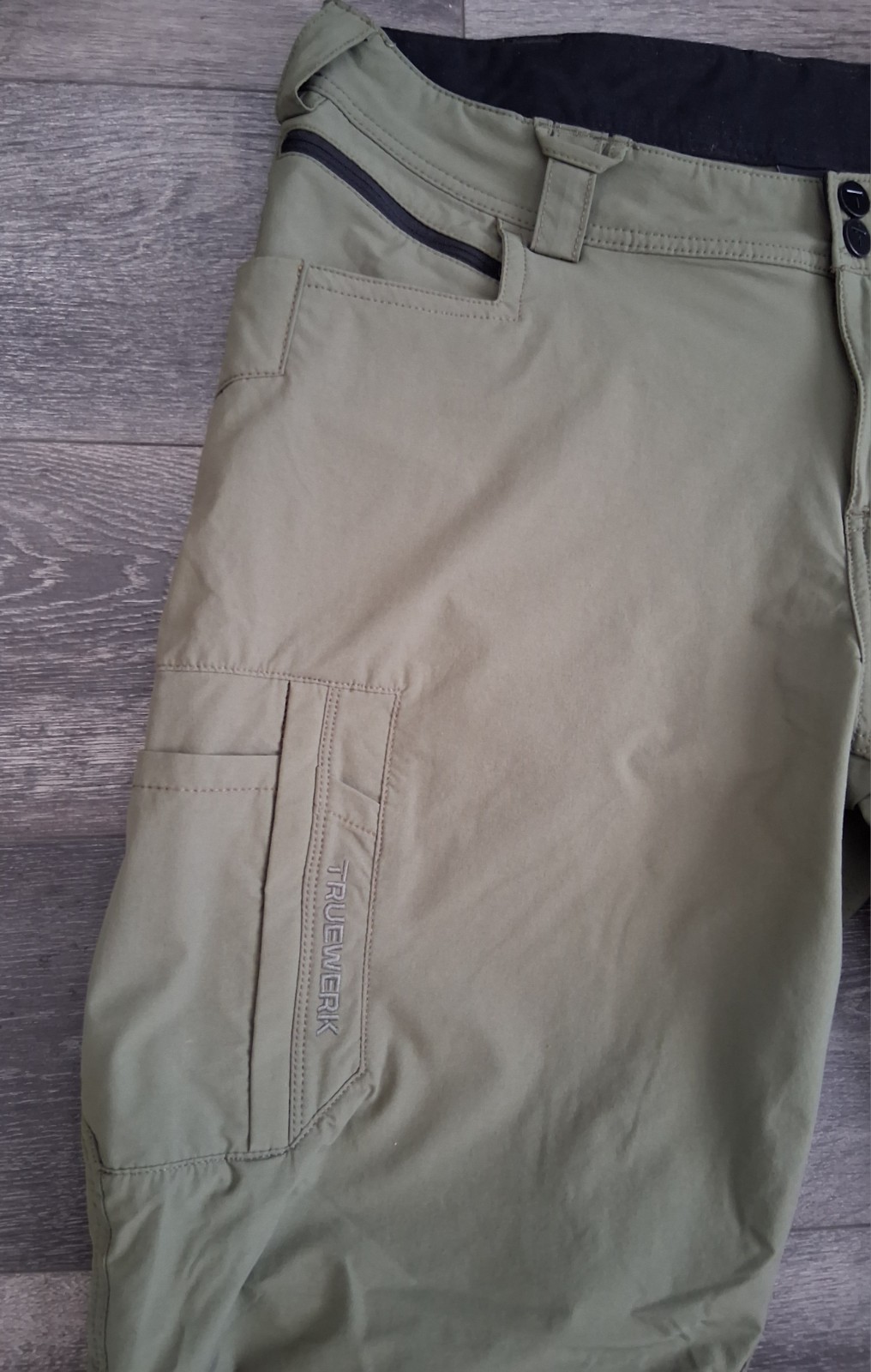 Truewerk T1 Werk Pants Durable Lightweight Cargo Olive Womans Size 16 (36×30)
